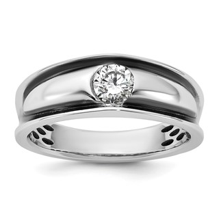 14kw IB Goodman Black Rhodium Mens Complete 1/2ct Diamond Ring