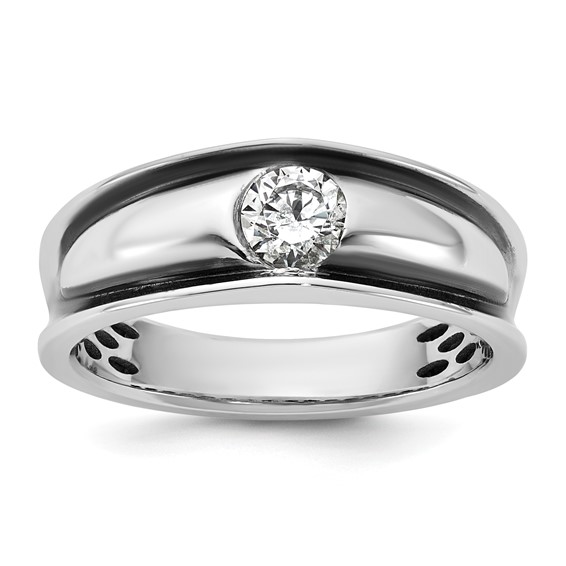 14kw IB Goodman Black Rhodium Mens Complete 1/2ct Diamond Ring