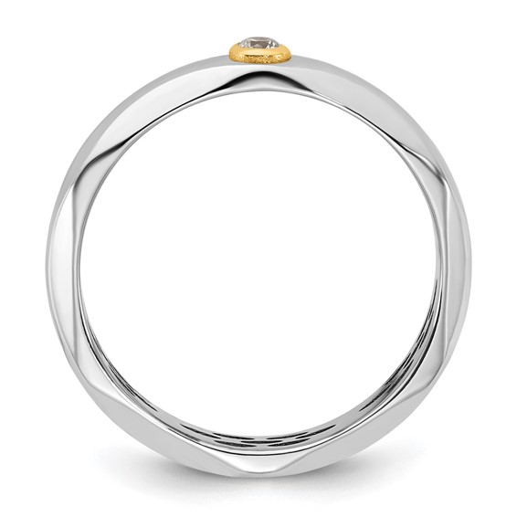 14ktt IB Goodman Mens Polished Complete 1/20ct Diamond Band Ring