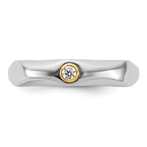 14ktt IB Goodman Mens Polished Complete 1/20ct Diamond Band Ring