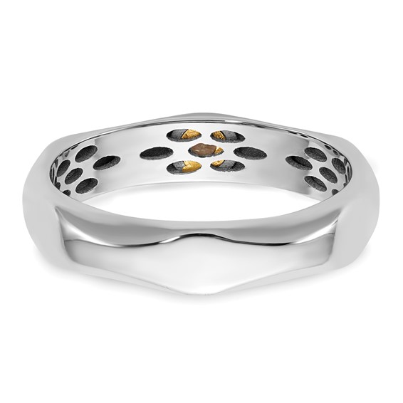 14ktt IB Goodman Mens Polished Complete 1/20ct Diamond Band Ring