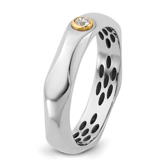 14ktt IB Goodman Mens Polished Complete 1/20ct Diamond Band Ring