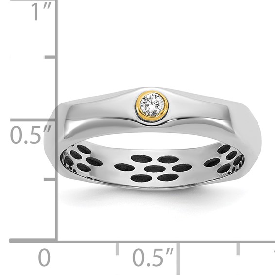 14ktt IB Goodman Mens Polished Complete 1/20ct Diamond Band Ring