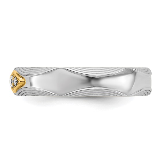14ktt IB Goodman Mens Complete 3-Stone 1/15ct Diamond Ring