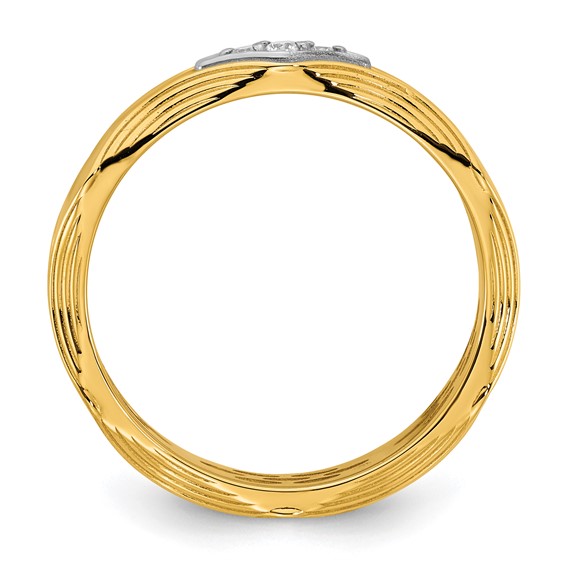 14ktt IB Goodman Mens 3-Stone Diamond Ring Mounting