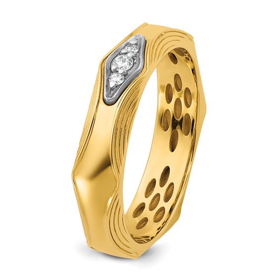 14ktt IB Goodman Mens 3-Stone Diamond Ring Mounting