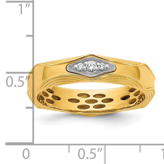 14ktt IB Goodman Mens 3-Stone Diamond Ring Mounting