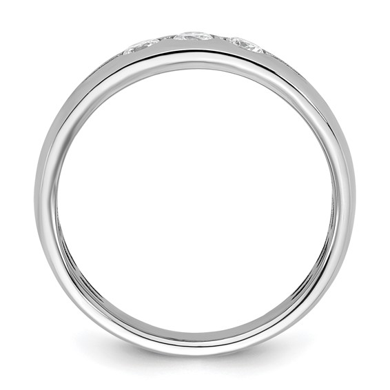 14kw IB Goodman Mens Polished Complete 3-Stone 1/3ct Diamond Ring