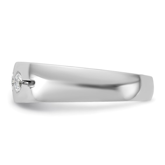 14kw IB Goodman Mens Polished Complete 3-Stone 1/3ct Diamond Ring
