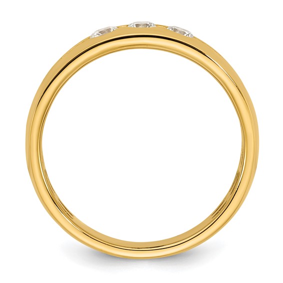 14ky IB Goodman Mens Polished Complete 3-Stone 1/3ct Diamond Ring