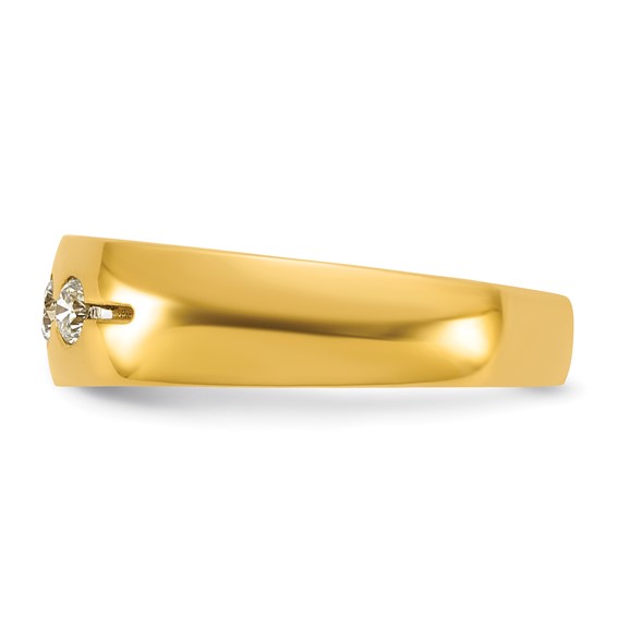 14ky IB Goodman Mens Polished Complete 3-Stone 1/3ct Diamond Ring