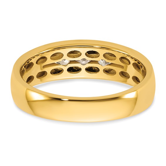 14ky IB Goodman Mens Polished Complete 3-Stone 1/3ct Diamond Ring
