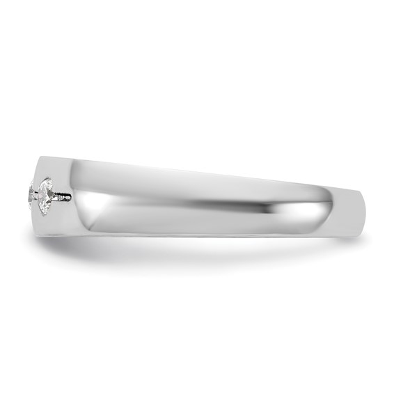 14kw IB Goodman Mens Polished Complete 3-Stone 1/6ct Diamond Ring