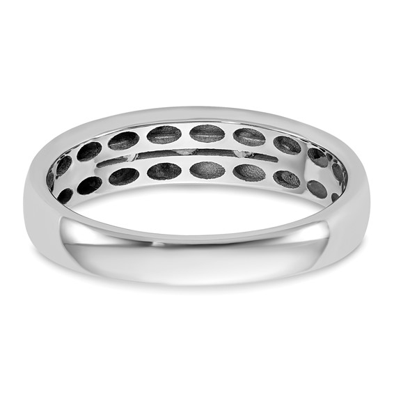 14kw IB Goodman Mens Polished Complete 3-Stone 1/6ct Diamond Ring