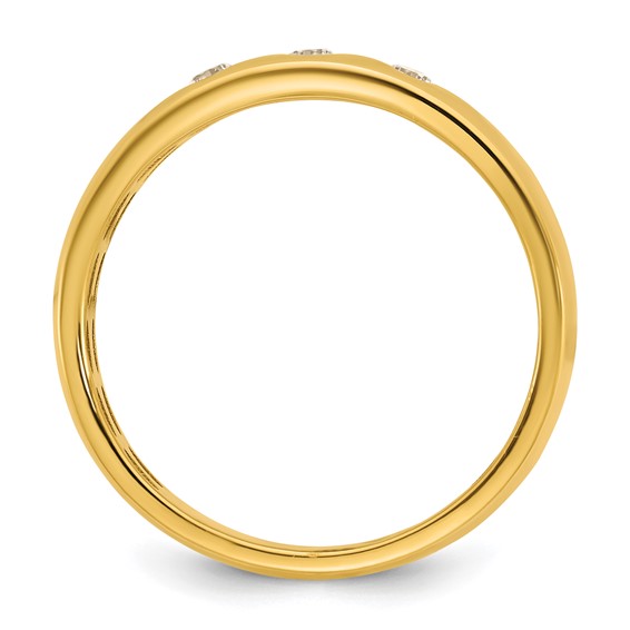 14ky IB Goodman Mens Polished 3-Stone Diamond Ring Mounting