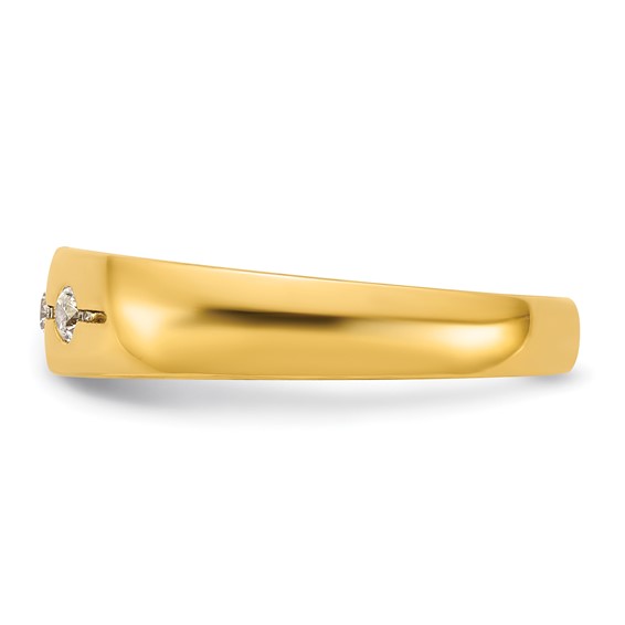 14ky IB Goodman Mens Polished 3-Stone Diamond Ring Mounting