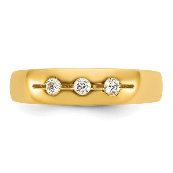 14ky IB Goodman Mens Polished 3-Stone Diamond Ring Mounting