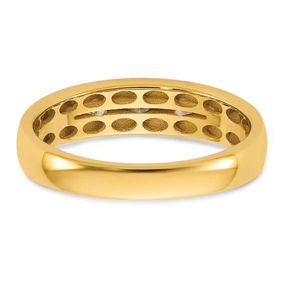 14ky IB Goodman Mens Polished 3-Stone Diamond Ring Mounting