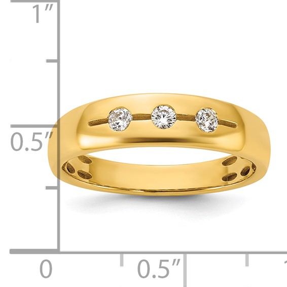 14ky IB Goodman Mens Polished 3-Stone Diamond Ring Mounting