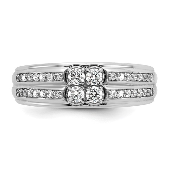 14kw IB Goodman Mens Polished 4-Stone Diamond Ring Mounting