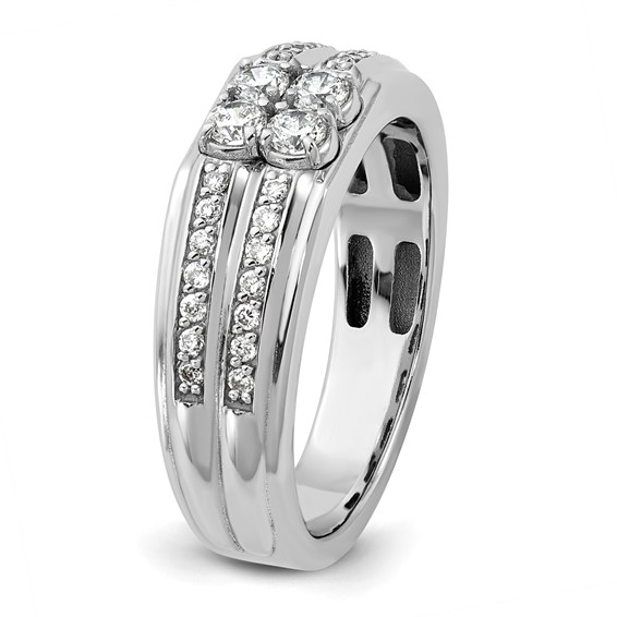 14kw IB Goodman Mens Polished 4-Stone Diamond Ring Mounting