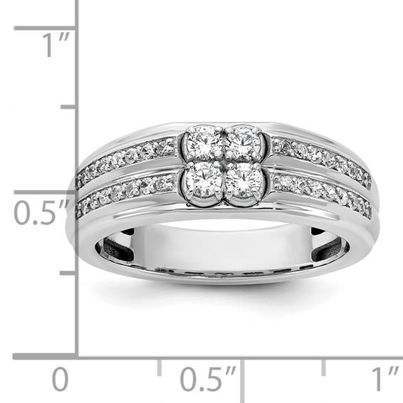 14kw IB Goodman Mens Polished 4-Stone Diamond Ring Mounting