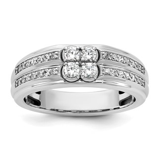 14kw IB Goodman Mens Polished 4-Stone Diamond Ring Mounting