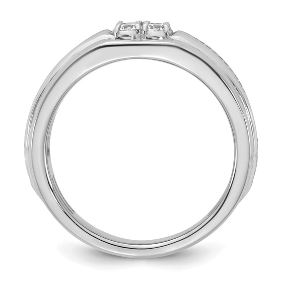 14kw IB Goodman Mens Polished Complete 4-Stone 1/3ct Diamond Ring