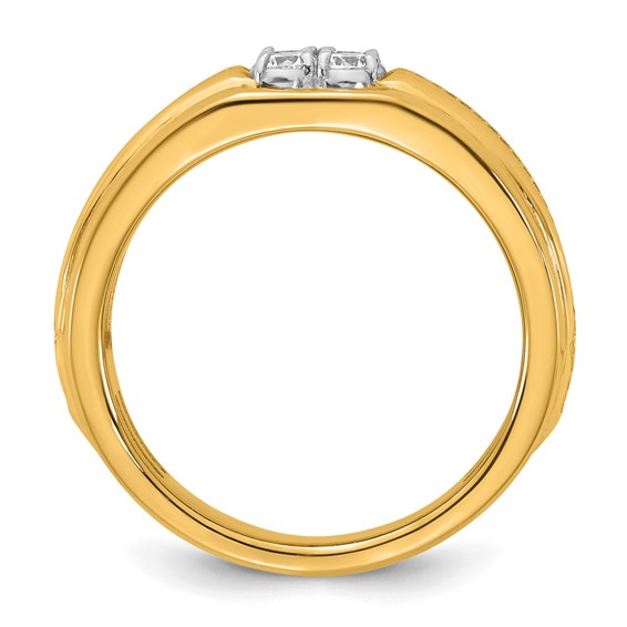 14ktt IB Goodman Mens Polished Complete 4-Stone 1/3ct Diamond Ring