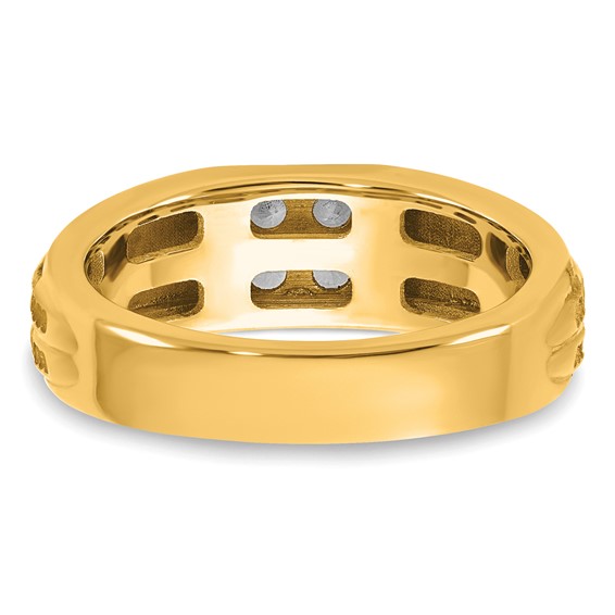 14ktt IB Goodman Mens Polished Complete 4-Stone 1/3ct Diamond Ring