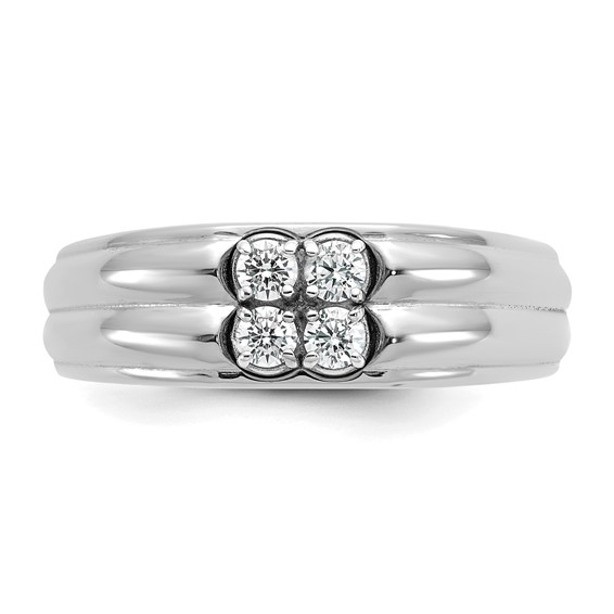 14kw IB Goodman Mens Polished 4-Stone Diamond Ring Mounting