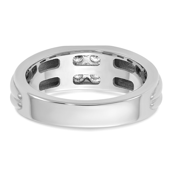 14kw IB Goodman Mens Polished 4-Stone Diamond Ring Mounting