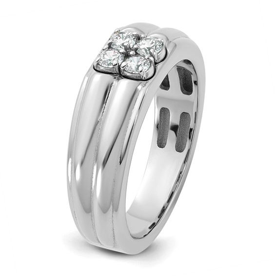 14kw IB Goodman Mens Polished 4-Stone Diamond Ring Mounting
