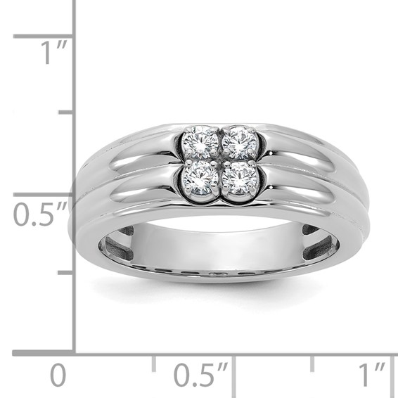 14kw IB Goodman Mens Polished 4-Stone Diamond Ring Mounting