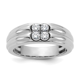 14kw IB Goodman Mens Polished 4-Stone Diamond Ring Mounting