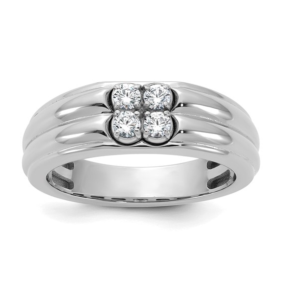 14kw IB Goodman Mens Polished 4-Stone Diamond Ring Mounting