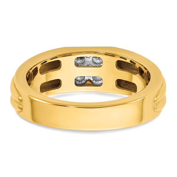 14ktt IB Goodman Mens Polished 4-Stone Diamond Ring Mounting