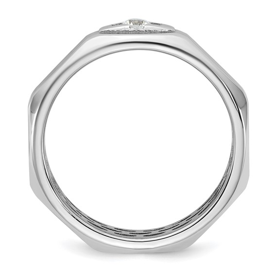 14kw IB Goodman Mens Satin Complete 1/10ct Diamond Ring