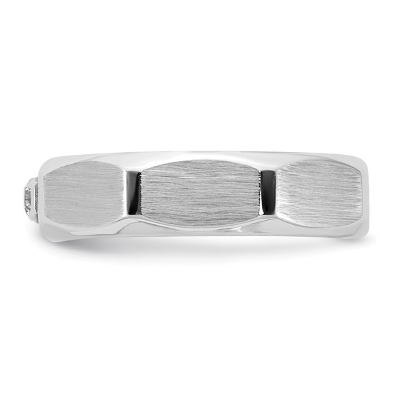 14kw IB Goodman Mens Satin Complete 1/10ct Diamond Ring