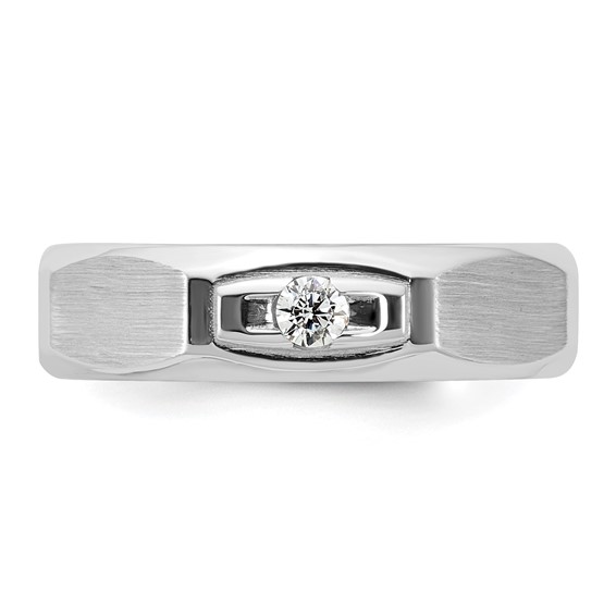 14kw IB Goodman Mens Satin Complete 1/10ct Diamond Ring