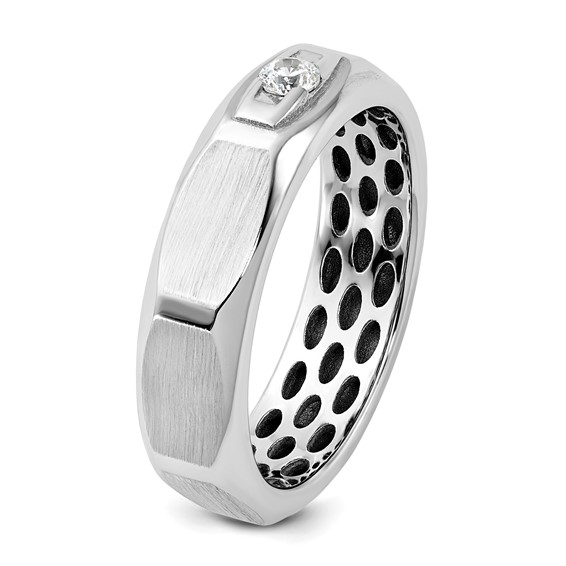 14kw IB Goodman Mens Satin Complete 1/10ct Diamond Ring