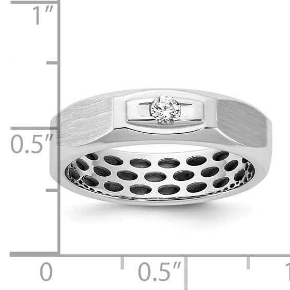 14kw IB Goodman Mens Satin Complete 1/10ct Diamond Ring