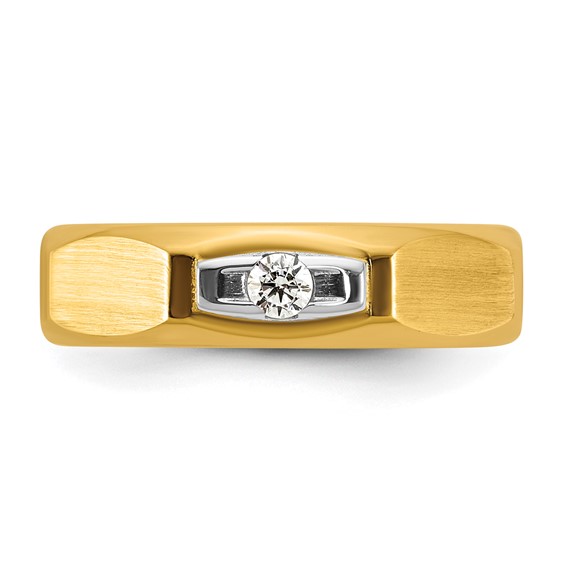 14ktt IB Goodman Mens Satin Complete 1/10ct Diamond Ring