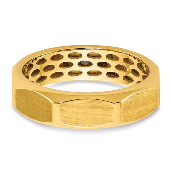 14ktt IB Goodman Mens Satin Complete 1/10ct Diamond Ring