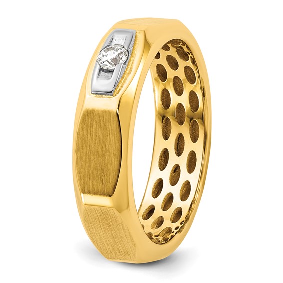 14ktt IB Goodman Mens Satin Complete 1/10ct Diamond Ring
