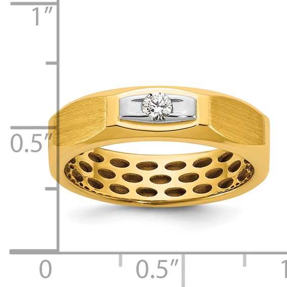 14ktt IB Goodman Mens Satin Complete 1/10ct Diamond Ring