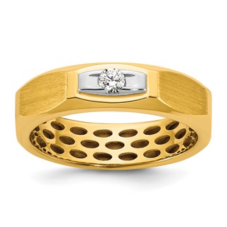 14ktt IB Goodman Mens Satin Complete 1/10ct Diamond Ring