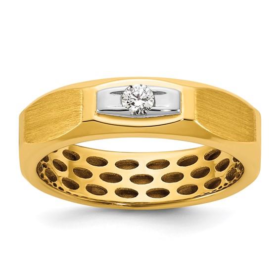 14ktt IB Goodman Mens Satin Complete 1/10ct Diamond Ring