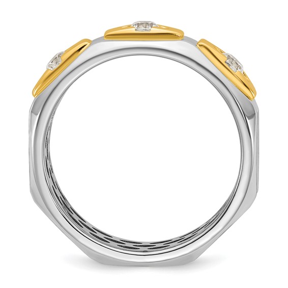 14ktt IB Goodman Mens Satin Complete 1/3ct Diamond Ring