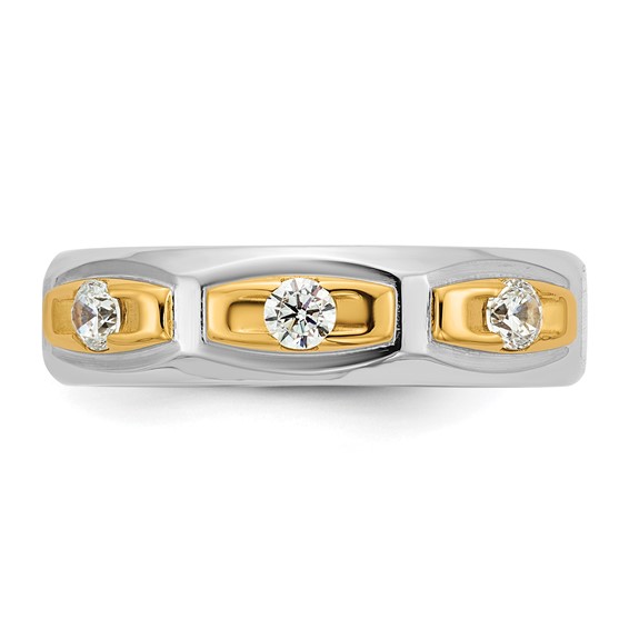 14ktt IB Goodman Mens Satin Complete 1/3ct Diamond Ring